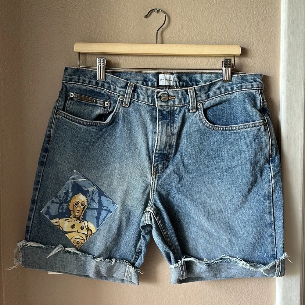 CALVIN KLEIN JEANS Star Wars Custom Denim Jean Shorts